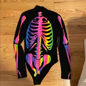 Cotton skeleton body suit
